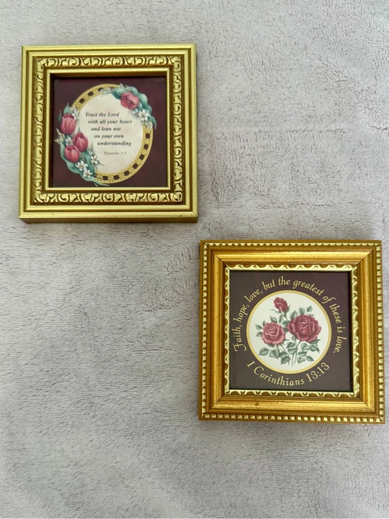 Vintage Other - Vintage Set of 2 Kathy Seek Framed Mini Art Prints 4x4
